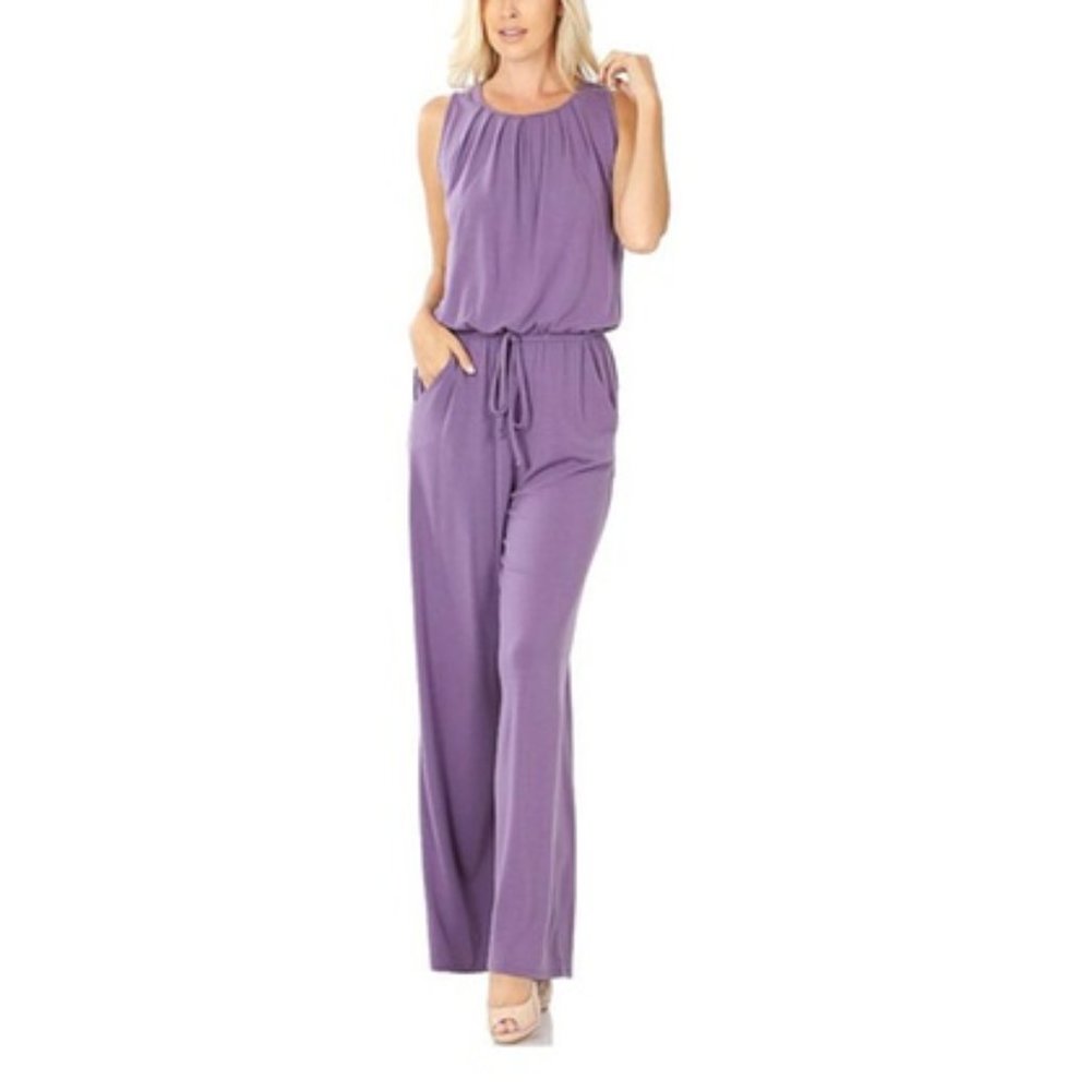Sleeveless Jumpsuit with Pockets